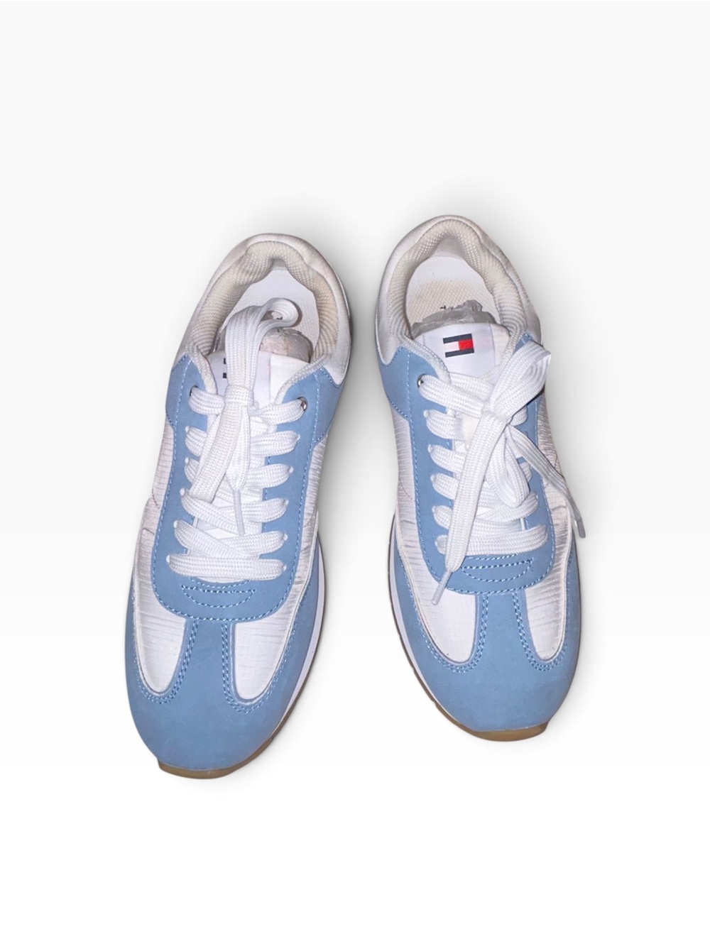 Tommy Hilfiger Light Blue and White Women's Sneakers